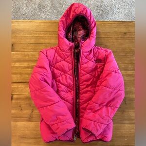 Girls North Face Reversible Winter Puffer Jacket